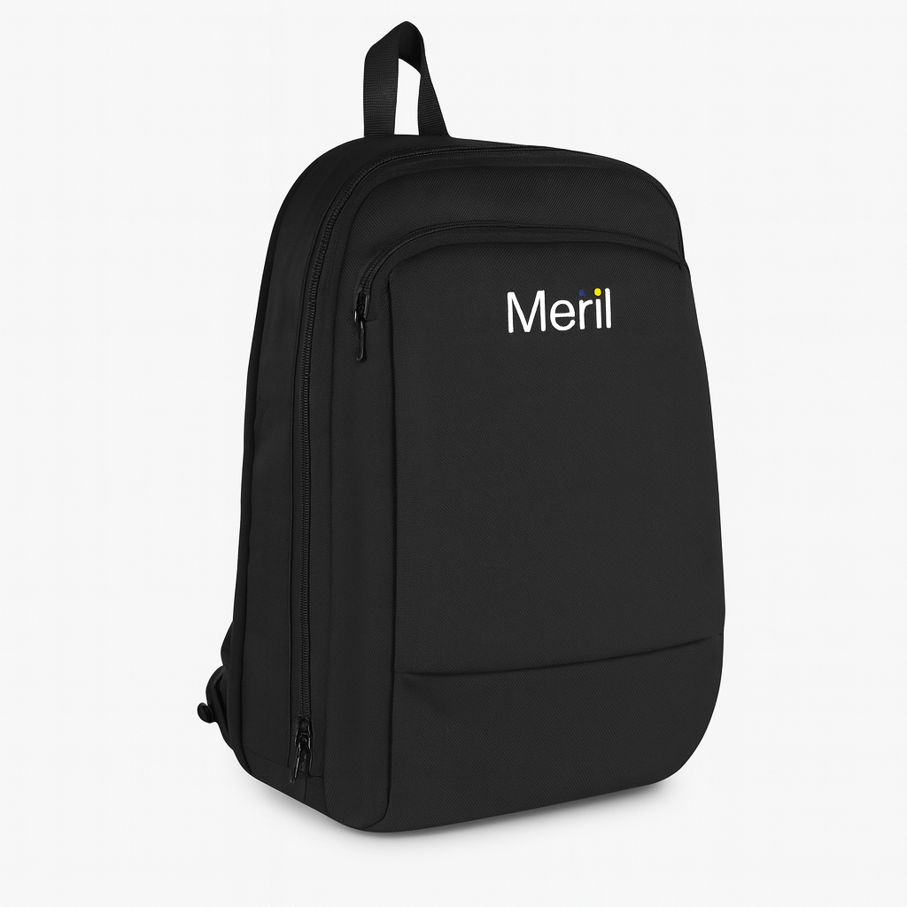 Meril Everyday Black Backpack (Lightweight & Compact)